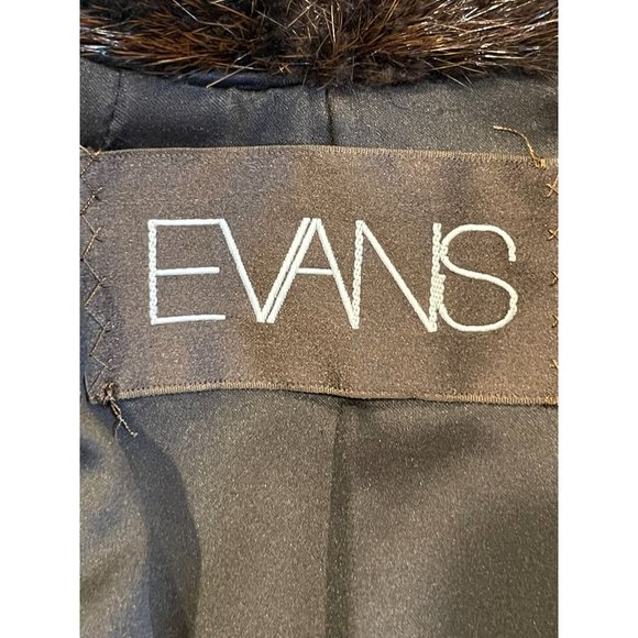 Evans Womens Fisher Fur Over Coat Open Front Long Sleeve Brown Size Large - Picture 6 of 6